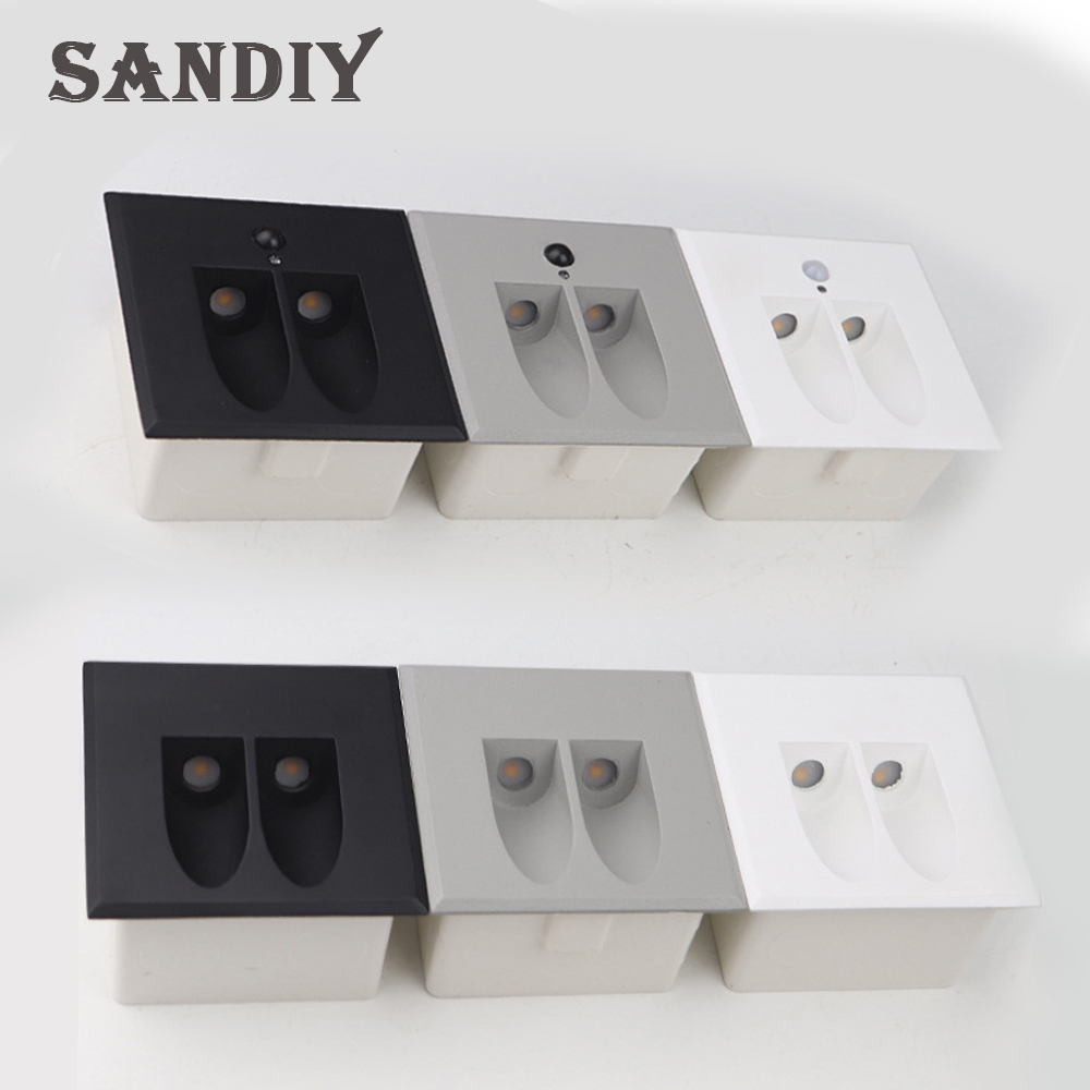 Outdoor Lighting Recessed - SANDIY Sensor Wall Lamp Waterproof Step