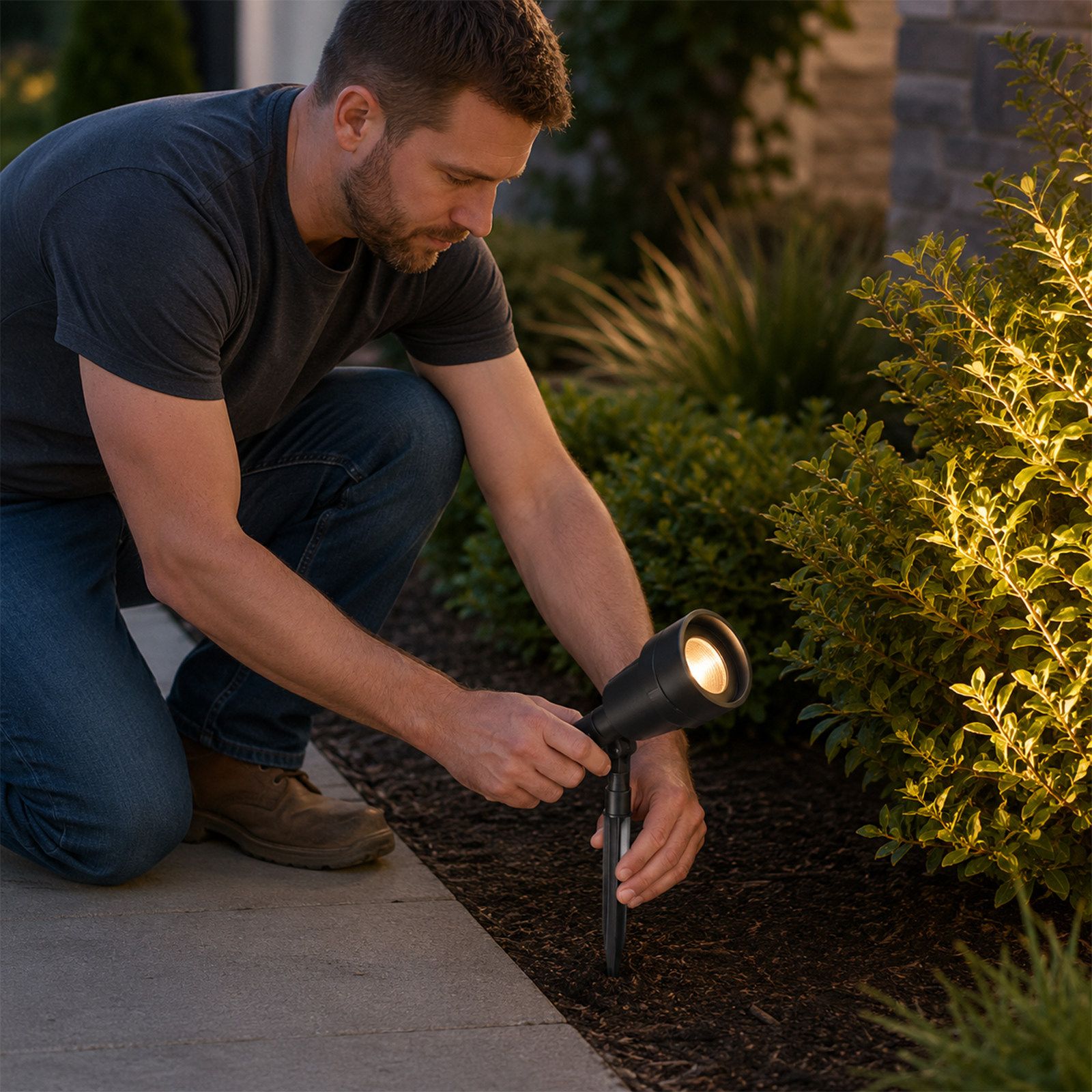 Landscape Spike Light - 8Pcs Lawn Light Stake Plastic Ground