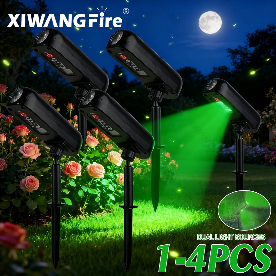 Landscape Spike Light - 1-4Pack Solar Spotlight & Wall Lamp