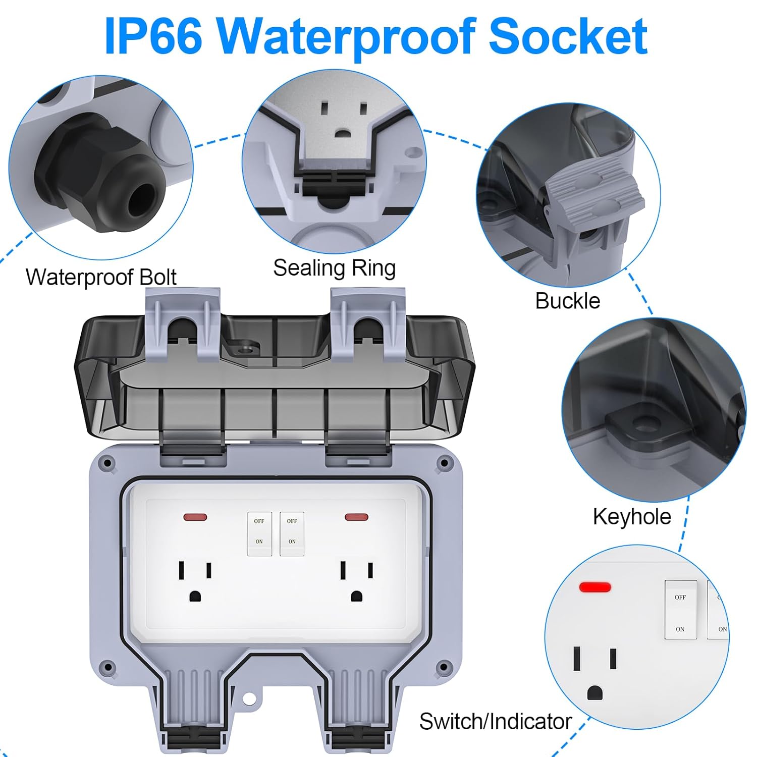 IP66 Waterproof Outdoor Outlet - Outdoor Lighting No Outlet 리뷰 및 가격