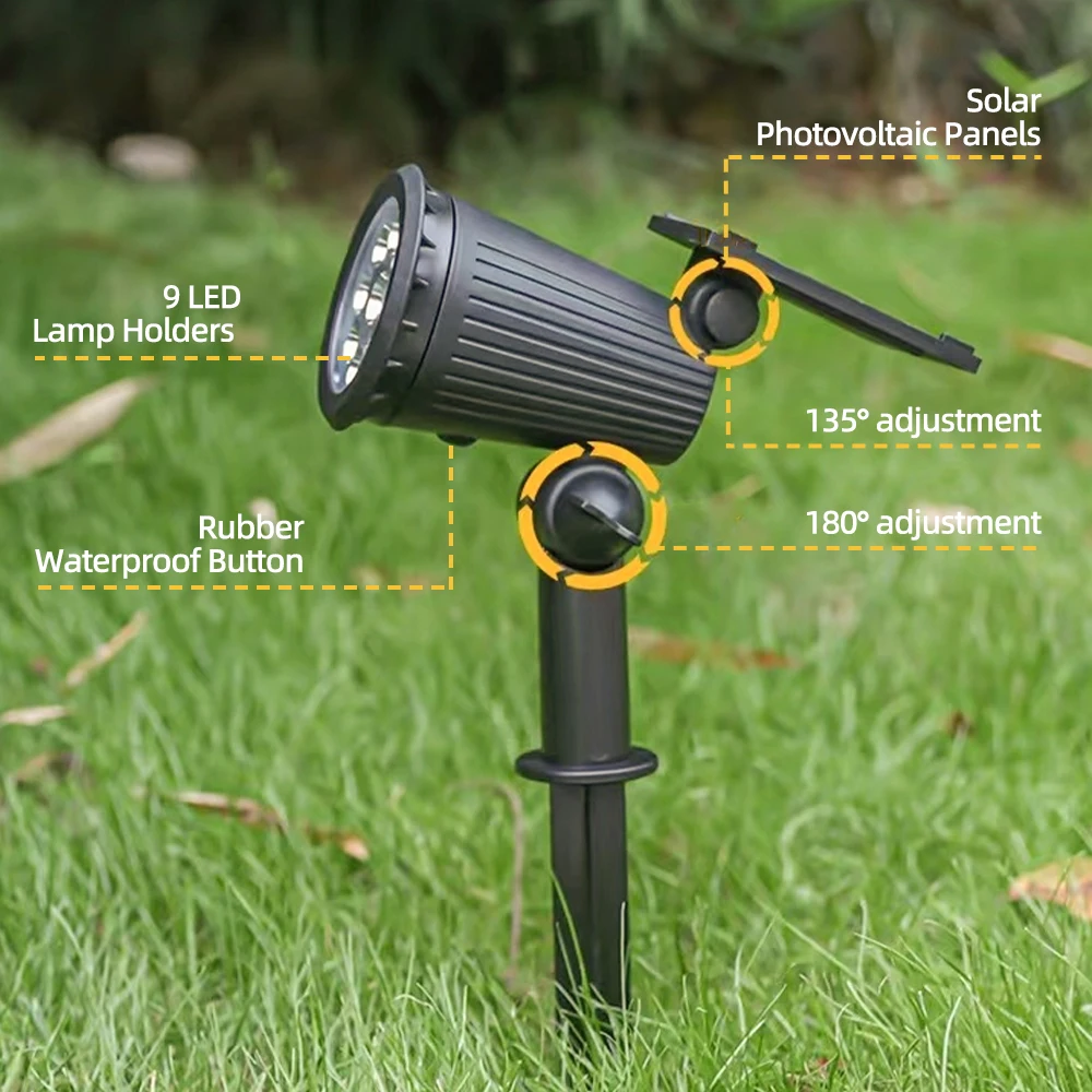 1/2PCS Solar Powered 9LED Lamp - Outdoor Lighting Amazon 리뷰 및 가격