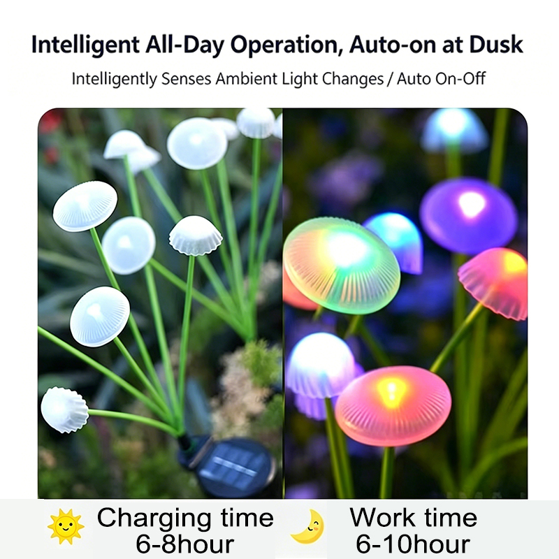 Solar Jellyfish Mushroom Light - Landscape Spike Light 리뷰 및 가격