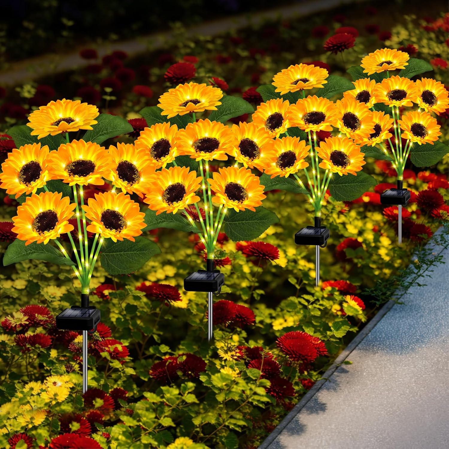 Solar Sunflower Lights with Lu - Landscape Spike Light 리뷰 및 가격