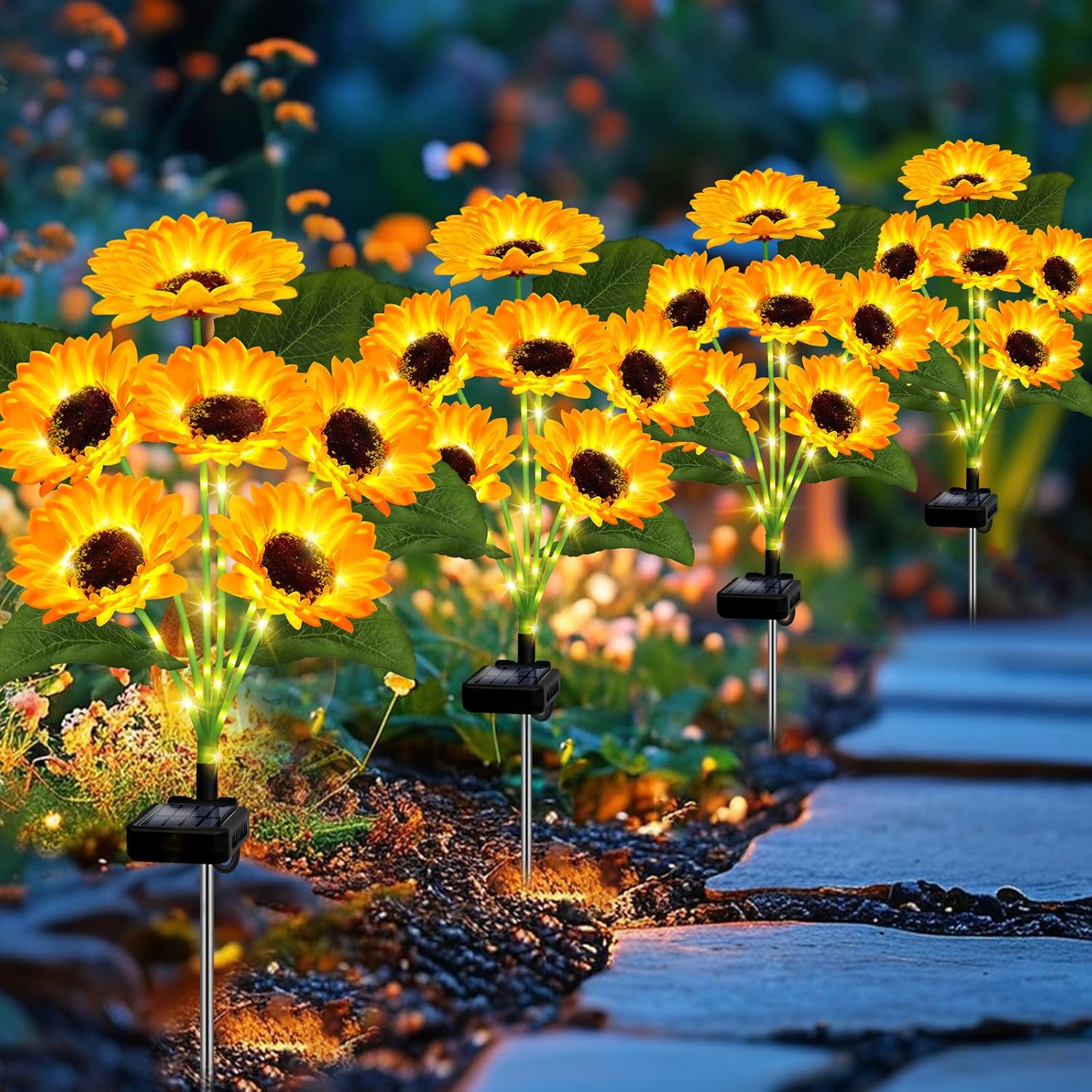 Solar Sunflower Lights with Lu - Landscape Spike Light 리뷰 및 가격