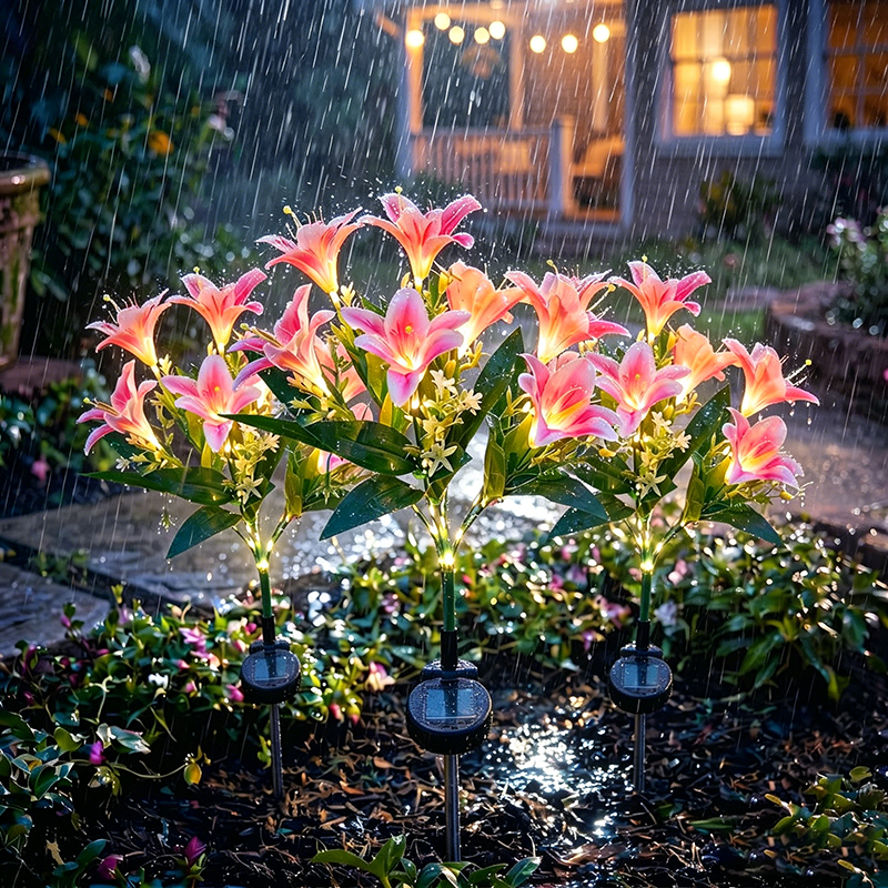 Solar Lily Flower Lawn Lights  - Landscape Spike Light 리뷰 및 가격