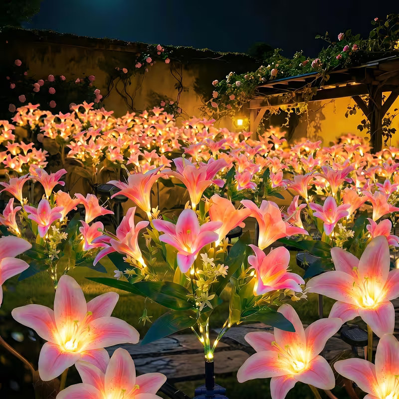 Solar Lily Flower Lawn Lights  - Landscape Spike Light 리뷰 및 가격