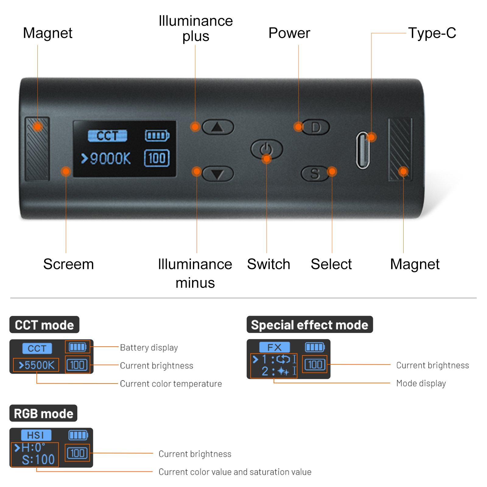 Mini Handle RGB LED Video Ligh - Outdoor Lighting Video Shooting 리뷰 및 가격