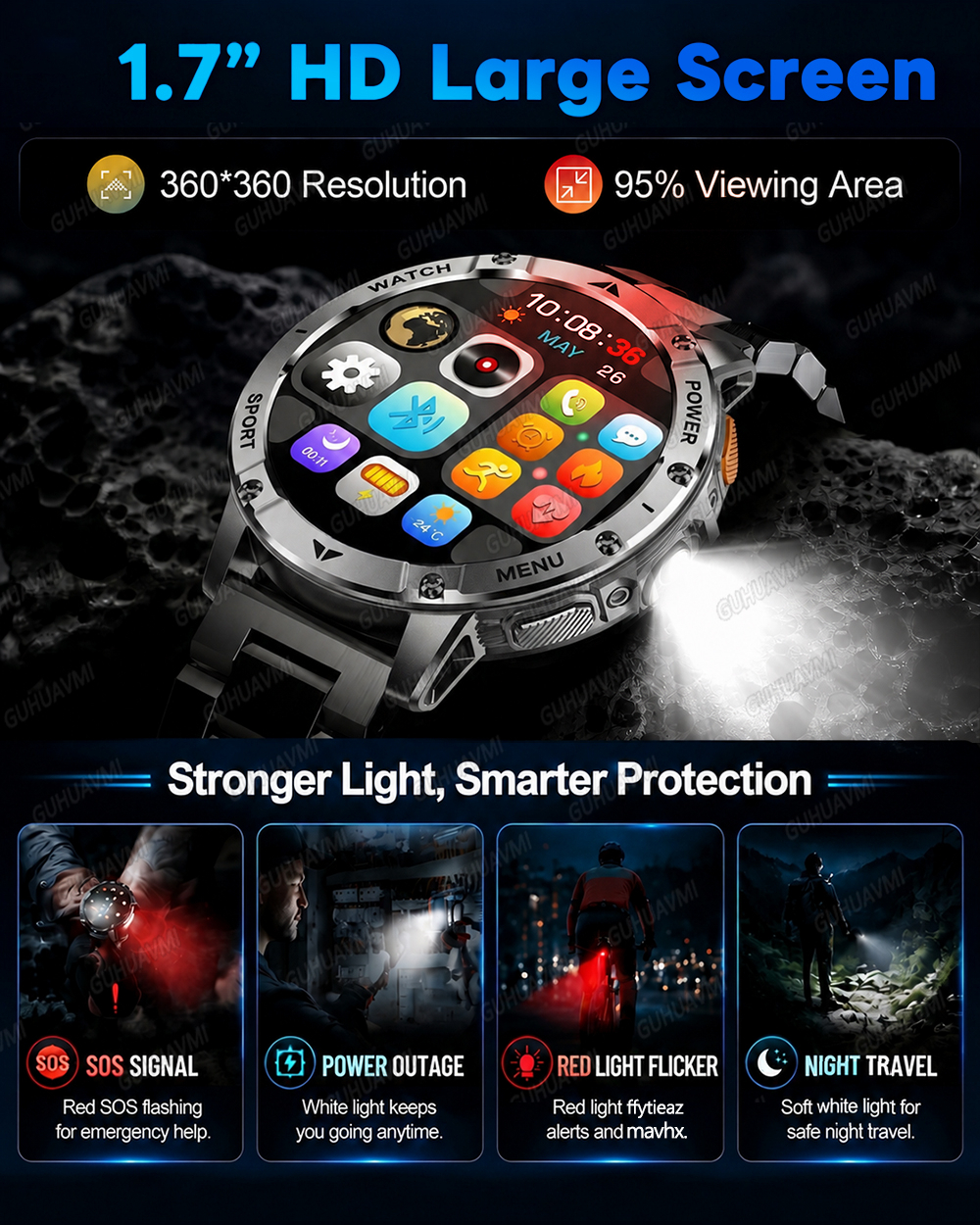 2026 Military Smart Watch Men  - Outdoor Lighting Japanese 리뷰 및 가격