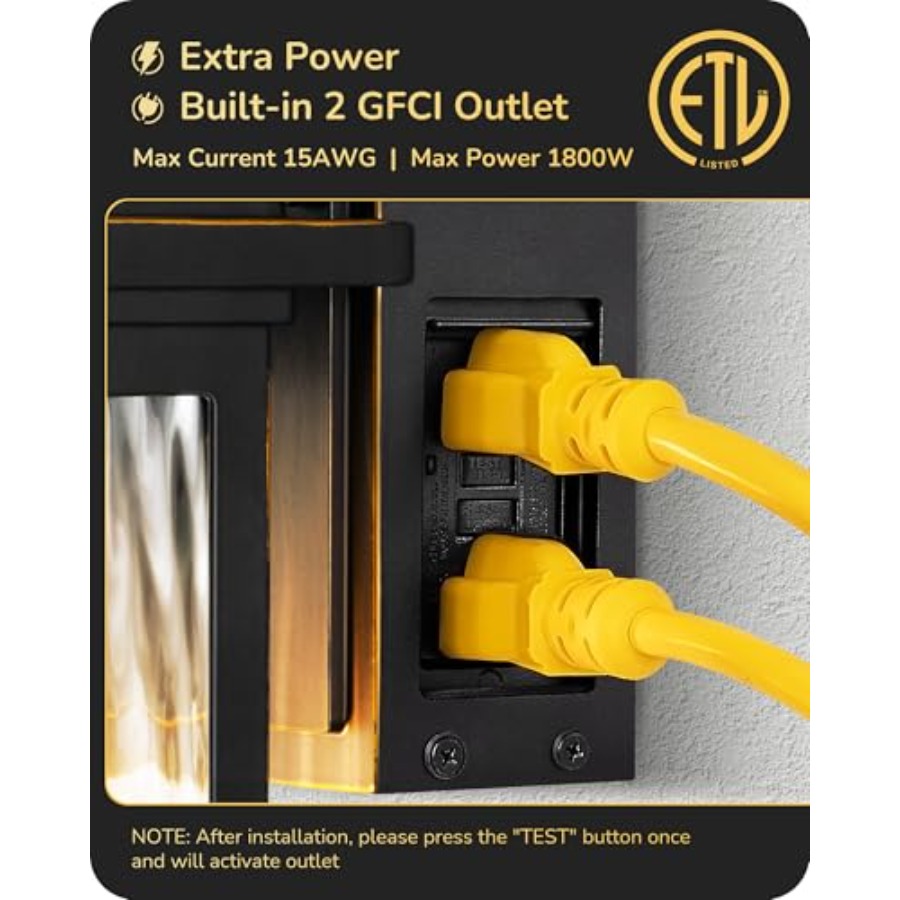 Outdoor Wall Light with GFCI O - Outdoor Lighting No Outlet 리뷰 및 가격