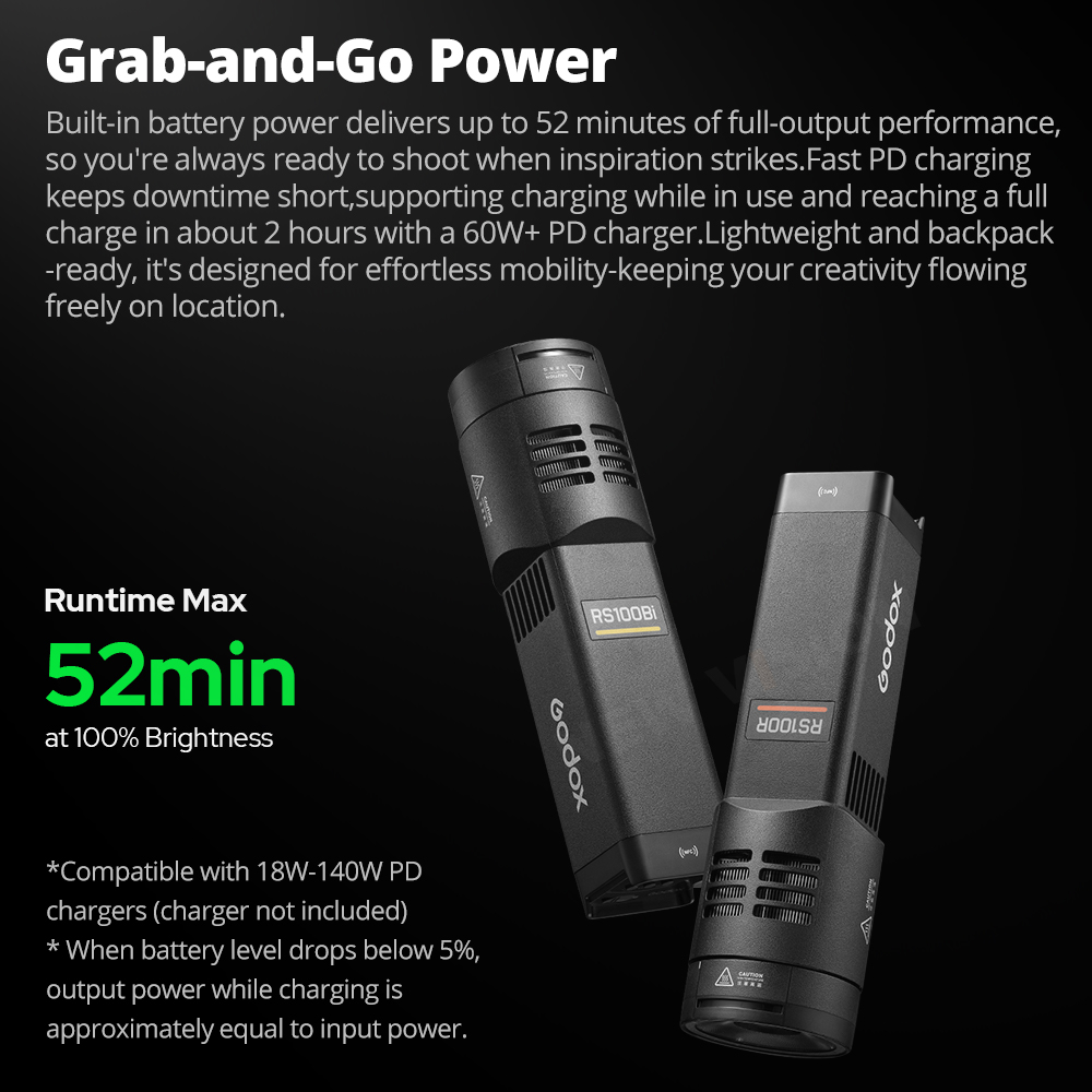 GODOX RS100Bi 28600Lux Bi-colo - Outdoor Lighting Video Shooting 리뷰 및 가격